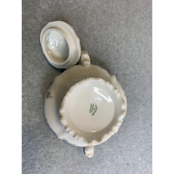 Johann Haviland Bavaria Blue Garland Creamer and Sugar Dish with Lid - Picture 6 of 9